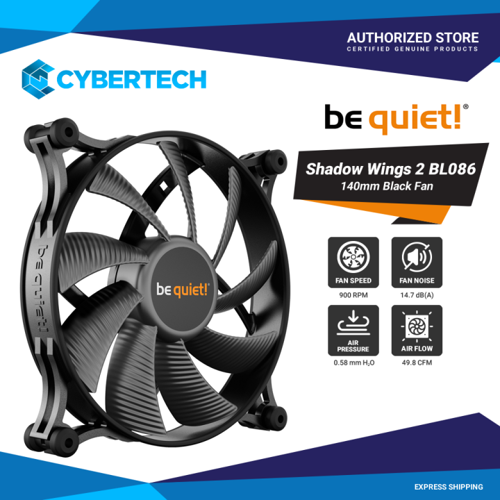 Be Quiet! Shadow Wings 2 140mm, BL086 Silent Computer Fans, Low Noise