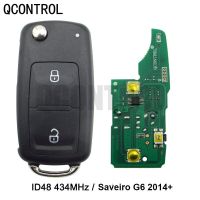 Qcontrol 2 Bt กุญแจรถยนต์รีโมท434Mhz ชิป Id48สำหรับ Gol Saveiro G6สำหรับ Vw/volkswagen 2014 2015 2015 2017