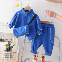 IENENS Autumn Boy Sports Clothing Sets 0-4 Years Baby School Clothes Outfits 3PCS Baby Bag + Sweatshirt + Pants Kids Casual Wear Suits