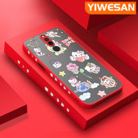 YIWESAN เคสสำหรับ Xiaomi Redmi 8 8A 8A Pro,เคสแฟชั่นติดโบว์ดอกไม้บางๆมีน้ำค้างแข็งโปร่งใสแข็งขอบสี่เหลี่ยมกันกระแทกเคสนิ่มป้องกันคลุมทั้งหมดปลอกซิลิโคน