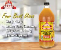 น้ำส้มสายชูหมักจากแอปเปิ้ลออร์แกนิค 946 มล. Apple Cider Vinegar Organic Bragg Brand (Raw - Unfiltered) Number 1 selling brand of USA for organic apple cider vinegar