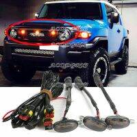 【In-Stock】 3ชิ้นสำหรับ Toyota Fj Cruiser 2007 2023สไตล์แรปเตอร์มีไฟ Led ตกแต่งกระจังหน้าสีดำแบบควันพร้อมสายไฟความเร็วสูง