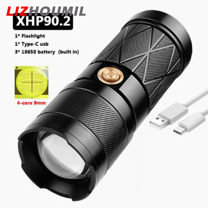 lizhoumil-ไฟฉาย-xhp90-2-led-หัวคู่ชาร์จได้กันน้ำสีสดใสมากไฟสปอตไลท์สำหรับทำงานไฟฉายแบบปรับขยายได้