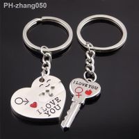 1set/bag Couple I LOVE YOU Letter Key Chain Heart Key Ring Silvery Lovers Love Key Chain Souvenirs Valentine 39;s Day Gifts 2021