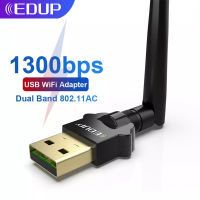 EDUP 1300Mbps USB WiFi Adapter Dual Band 2.45GHz Wireless WiFi Receiver AC Wi-Fi Dongle Network Card Antenna for Desktop Laptop