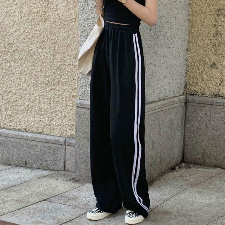 ☈ MINGLIUSILI Black Sweatpants Women Spring Korean Fashion 2022 Print  Joggers All match High Waist Trousers | Lazada