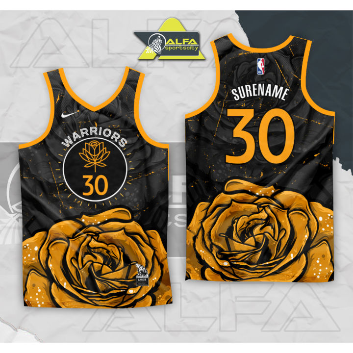 black and yellow warriors jersey