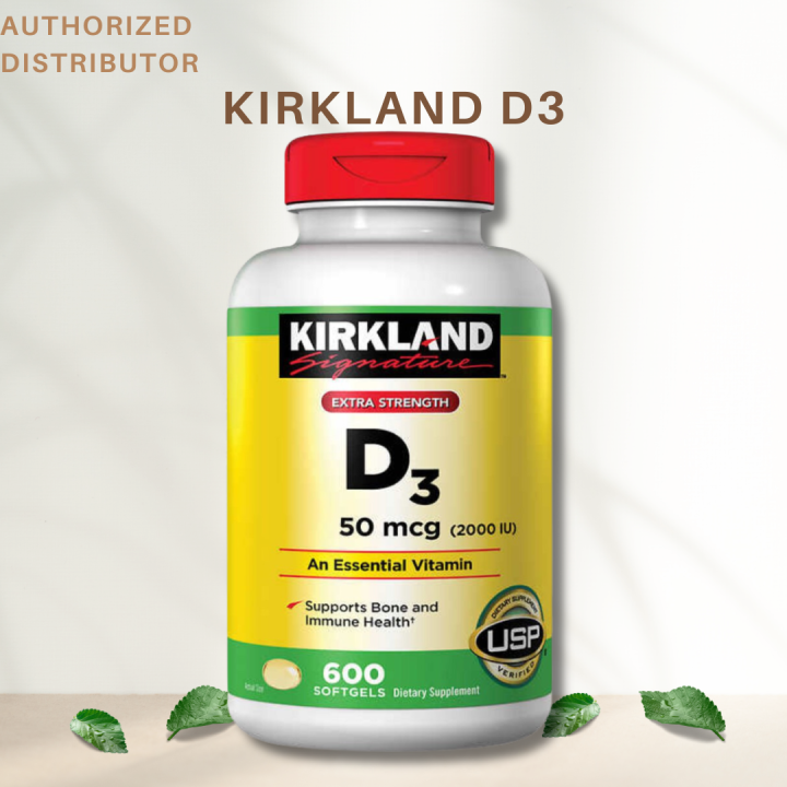 Kirkland Signature Vitamin D3 50 Mcg Softgels - 600 Count Extra Strength Immune Support Supplement