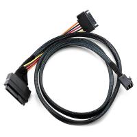 3pcs 0.5M/1.5Ft Mini SAS SFF 8643 to U.2 SFF-8639 Cable with 15 Pin Female SATA Connector SSD Power Cable Wire 12Gb/S