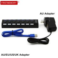 ☾▨ USB 3.0 Hub Hub 3.0 Multi USB Splitter with Micro 7 Ports USB Hub Splitter AU/EU/US/UK External Power Adapter For PC Laptop