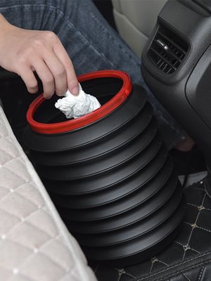 hot！【DT】✆  Car retractable magic bucket 4L folding garbage bin multifunctional storage