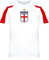 England Football Team Contrast T-Shirt Boys &amp; Girls European Cup Jersey Tee Top