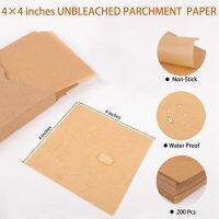 500 Pcs Unbleached Parchment Paper Baking Sheets, 4X4 Inches Non-Stick Precut Baking Parchment, Perfect for Wrapping