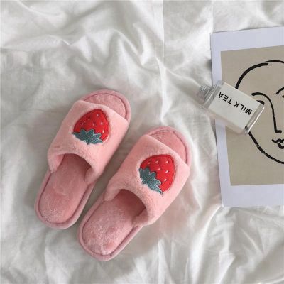 Plush Indoor Home Women Men Anti Slip Shoes Soft Warm Cotton Silent Slippers