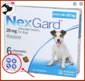 [HCM]Viên nhai diệt 4 loại (1)ve- (2)rận- (3)bọ chét- (4)ghẻ. NexGard cho Chó từ 4-10kg. Chỉ 1 viên.