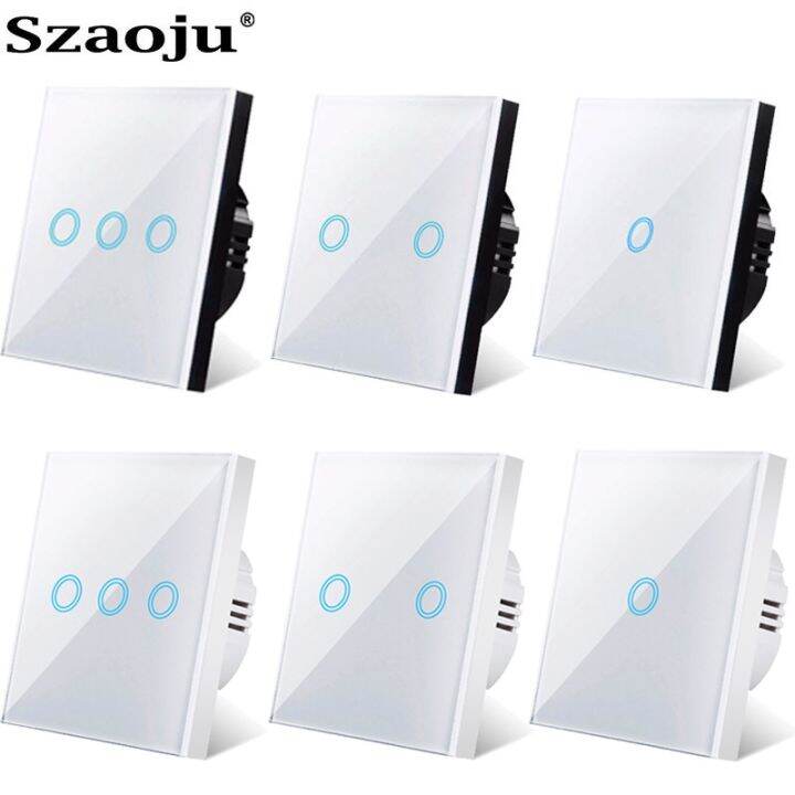 Szaoju EU Touch Switch LED Crystal Glass Panel Wall Lamp Light Switch