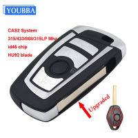 YOUBBA 4ปุ่ม CAS2ดัดแปลงพลิกกุญแจรีโมท315MHz433MHz868MHz315LP PCF7946สำหรับ BMW E60 5 Series E63 6 Series FCC: