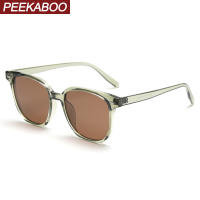 Peekaboo black brown polarized sunglasses women square TR90 frame male big sun glasses uv400 korean style 2022 ultralight