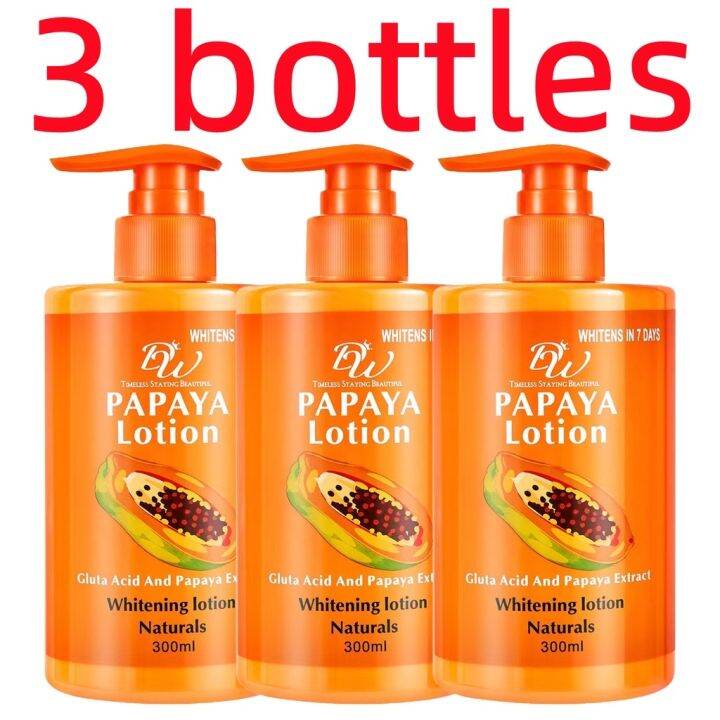 3 BOTTLE DW Whitens In 7 Days Papaya Lotion Gluta Acid And Papaya