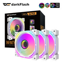 Darkflash INF24 Pro 120มม. สีขาว Rgb PC พัดลม Infinity 3 Pin 5V Sync Argb 4 Pin Pwm Connector พัดลมระบายความร้อนสำหรับเดสก์ท็อป