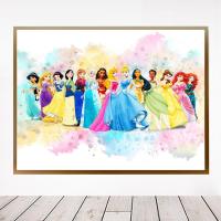 ❁✳ ห้องเจ้าหญิงการ์ตูน Wall Art Decor Disney Princesses โปสเตอร์พิมพ์ภาพภาพวาดผ้าใบสาวห้องนอนเนอสเซอรี่ตกแต่งบ้าน