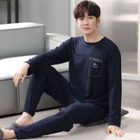 Spring Summer Mens 100 Cotton Pajamas Letter Print Sleepwear Male Fashion Solid Striped Pajama Sets Casual Pyjamas Plus Size