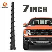 POSSBAY 7inch Car Black Radio Antenna Spiral Style AM/FM Signal metal rod Mast Aerials Fit for Ford F150 Super Duty/Raptor 09 20