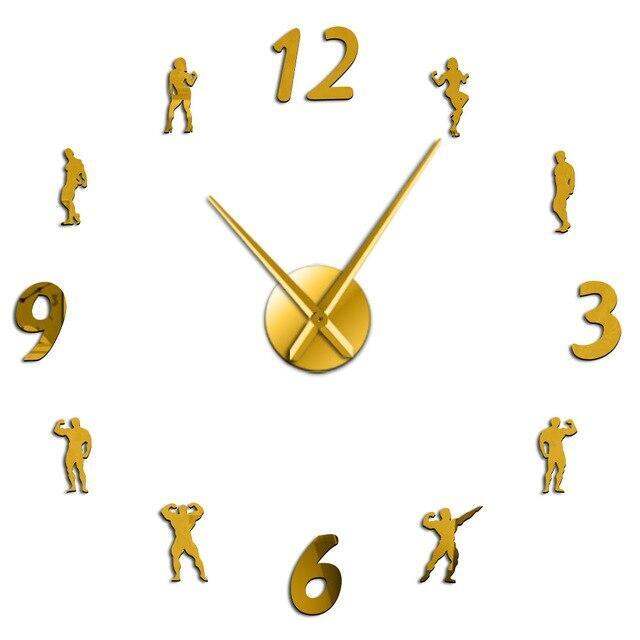 MM GYM Large Wall Clock DIY Frameless Wall Watch Clock Modern Design