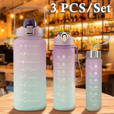 3pcs/Set Large Capacity Sports Water Bottle School Girl Children Kawaii Cute Drinking Cup For Male Female Jug Hiking Camping Cup