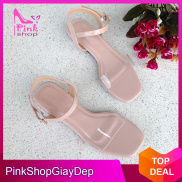 Miễn ship Giày sandal nữ PinkShopGiay gót trong kiểu dáng độc đáo phối