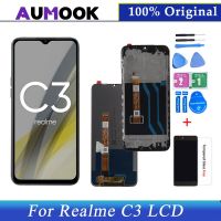 จอแอลซีดีสำหรับ Realme C3 RMX2027 RMX2020 RMX2021พร้อมกรอบดิจิตอลหน้าจอสัมผัสเปลี่ยนจอ LCD แบบดั้งเดิม C3 Realme