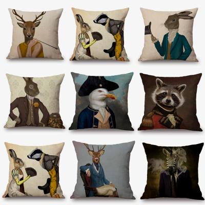 45x45cm Nordic Fashion Animal Rabbit Ze Giraffe Elephant Deer Print Pillowcase Cushion Cover