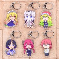 Miss Kobayashis Dragon Maid Keychain Double Sided Acrylic Cartoon Key Chain Pendant Anime Accessories Keyring Hot Sale Key Chains