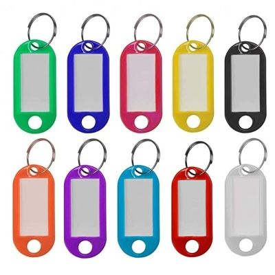 10 Pcs Plastic Custom Split Ring ID Key Tags Labels Key Chains Key Rings With Split Ring Numbered Name Baggage Luggage Tags Key Chains