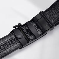 Belt mens leather automatic buckle business casual High-quality crocodile pattern leather belt with automatic dropshipping 2021