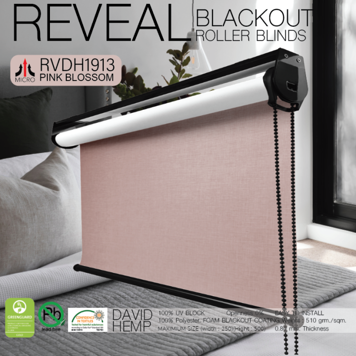 rvdh1913-ม่านม้วน-ผลิต-ตามขนาด-แบรน์ไมโคร-สีชมพูอ่อน-ผ้า-blackout-กันแสงและความร้อน-100