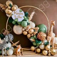 ；‘。、’ Macaron Green Balloon Garland Arch Kit Wedding Ballon Birthday Party Decor Kids Jungle Safari Theme Party Baby Shower Balloon