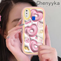 เคส Chenyyyka สำหรับ VIVO Y91 Y91i Y95เคสการ์ตูน3D น่ารักลายรักสุดสร้างสรรค์ขอบลอนเคสโทรศัพท์แบบใสนิ่มป้องกันเลนส์กล้องกล่องกันกระแทกซิลิโคนเคสโปร่งใส