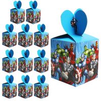 12pcs Hulk Iron Candy Boxes Party Gift Boxes Kids Party Favor Baby Shower Decoration for Boys Captain Birthday Party Supplies Storage Boxes