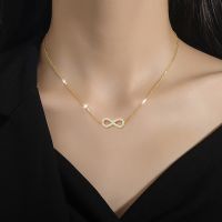 【CW】Korean Fashion Infinity Pendant Choker Necklaces for Women Gold Color Stainless Steel Necklace Party Jewelry Gifts Bijuter Colar