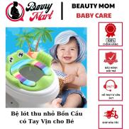 Bệ Lót Thu Nhỏ Bồn Cầu Có Tay Vịn Cho Bé - Màu Xanh - Màu Hồng