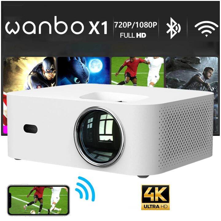 Wanbo X1 Projectors Wifi Phone Support Full Hd 1080P 4K 8000 Lumens LED ...