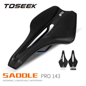 Toseek comfortable bike seat lightweight carbon fiber bicycle saddle cushion with leather cover for 2024 road bike and mountain bike