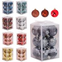 【LZ】¤  1 caixa 12 pçs chirstmas bola árvore decorações de natal decoração para casa acessórios 4cm bolas esferas natal navidad 2023