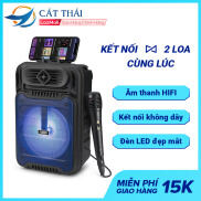 Loa bluetooth karaoke Cát Thái S12 tích hợp giá đỡ điện thoại công suất 10W