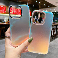 CSCR เคสโทรศัพท์ด้านเลเซอร์ไล่ระดับสีสุดหรูสำหรับ iPhone 13 14 Pro Max 14 Plus เคสเคสกันกระแทกมือถือฝาหลังแบบใสแสงรุ่งอรุณน่ารัก