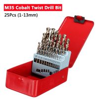 M35 HSS-CO 5% Cobalt Twist Drill Bit Set Metric Straight Shank Set With Metal Case For Stainless Steel Wood Metal Drilling Drills  Drivers