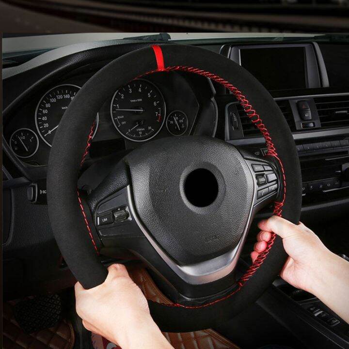 yf-premium-fur-steering-wheel-cover-universal-car-braid-with-needles-and-thread-anti-slip-interior-protector