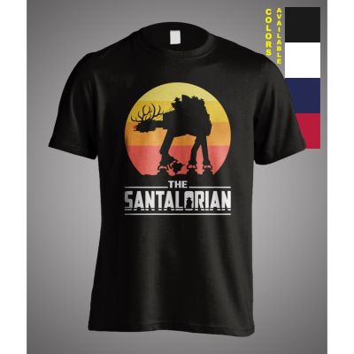 Soft Round The Santalorian Dadalorian Meme Funny Gift Christmas T-Shirt Rudolph Atat Yoda  6QDK