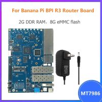 For Banana PI R3 MT7986 2GB+8GB EMMC 2 SFP 2.5GbE 5GbE Interface Open Source Router Development Board with Power